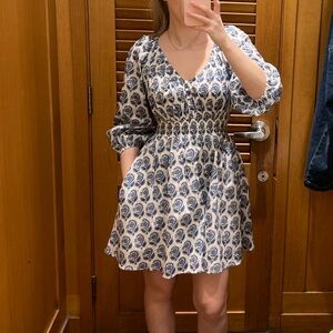V-Neck Mini in Bouquet Block Print